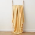 thumbnail image 4 of Battilo Yellow Throw Blanket for Couch, Knitted Mustard Throw Blankets for Bed Sofa, Decorative Woven Yellow Throws with Tassels, Soft Warm Blanket for All Seasons (Yellow, 50"x 60"), 4 of 6
