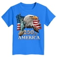 thumbnail image 5 of mgoYE America 250th Anniversary T Shirt Boys Girls Boys American Flag 250th Anniversary Commemorative Tee, Crew Neck Loose Fit Daily Tee(Blue,7-8 Years), 5 of 5