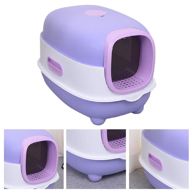 Caja de arena para gatos, caja de arena para gatos cerrada, suministros para mascotas, caja de inodoro para gatos, valor excepcional Jadeshay A