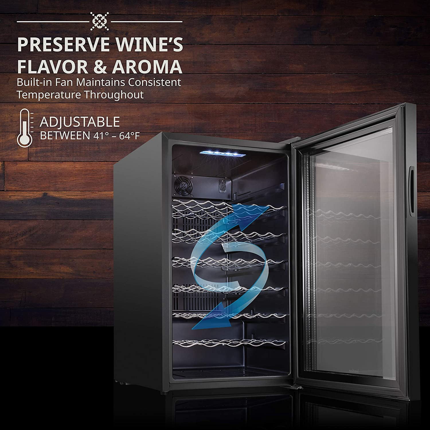 IVATION 51 Bottle Wine Refrigerator with Wi-Fi Smart App Control, Freestanding, Black