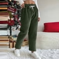 thumbnail image 3 of Women's pajama pants, plush flannel, comfortable drawstring pants with pockets, warm winter pants. White XXL, 3 of 4