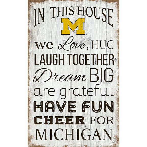 Michigan Wolverines 11'' x 19'' Team In This House Sign