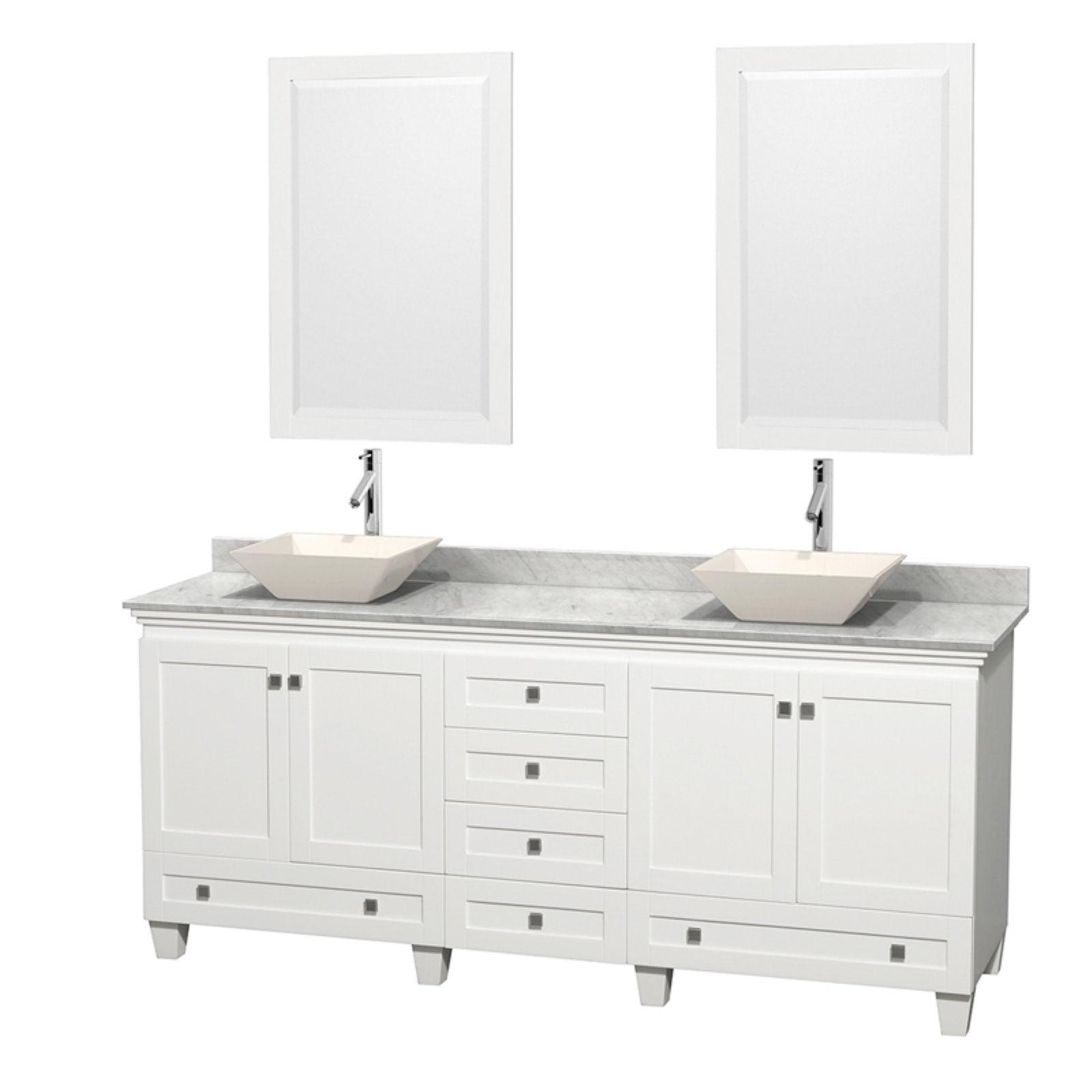 Wyndham Collection Acclaim 80 inch Double Bathroom Vanity in White, No