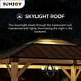 thumbnail image 6 of Sunjoy Aylin Outdoor Patio 11 ft. x 13 ft. Cedar Framed Gazebo with Brown Steel and Polycarbonate Hip Roof Hardtop, 6 of 13