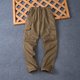 thumbnail image 1 of Ceisia Men Solid Color Multi Pocket Work Pants Warm Casual All Gift Occasion Long Trousers, 1 of 8