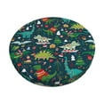 thumbnail image 1 of Disketp Christmas Dinosaur colorful Funda Redonda para Taburete, Funda de Cojín para Silla de Bar Suave y Elástica-12 inch, 1 of 7
