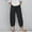 2-Black, variant on Aoochasliy Womens Pants Petite Ladies Lady Casual Flowers print Elastic Waist Wide Leg Pants