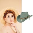 thumbnail image 3 of tredstone Lightweight And Portable Cowboy Hat For Wide Application Adjustable Cloth Wide-brim Beach Cap 1Set, 3 of 6