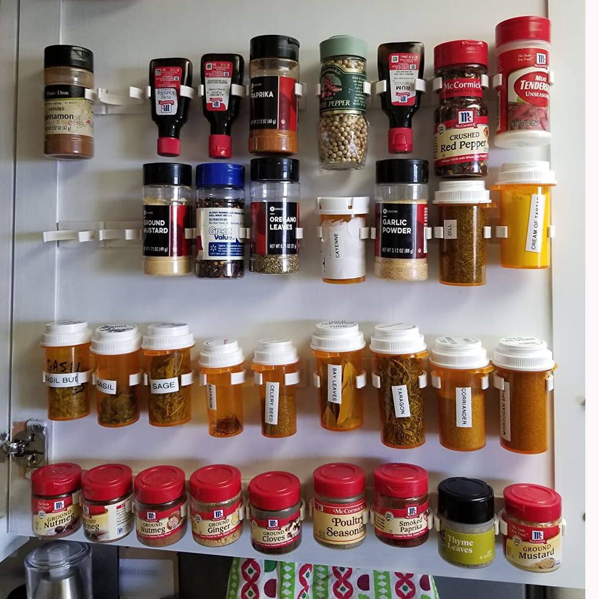 4 Strips Spice Racks Adhesive Spice clip gripper clips Holds 20 Spice Jars Extra Strength Adhesive Spice Racks Gripper Organizer Rack Spice Organizer for Pantry Seasoning Jar Storage Holder Walmart