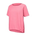 thumbnail image 6 of AKEGAMN Women's Summer Short Sleeve Solid Linen Casual Loose Top, Pink S-5XL, 6 of 8