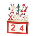 thumbnail image 2 of Christmas Decoration Desk Calendars Decor Wooden Blocks for Holiday Gifts for Kids Adult standing Elk, 2 of 9