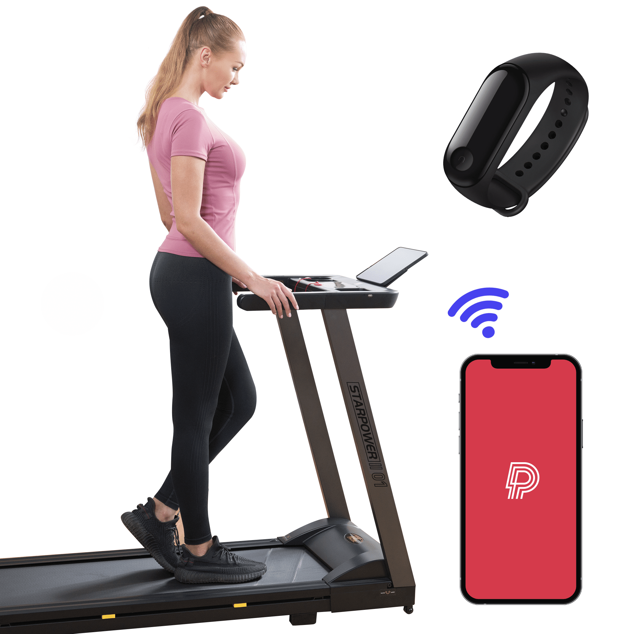 SSPHPPLIE 300 lb Capacity Foldable Treadmill Smart Folding Treadmill