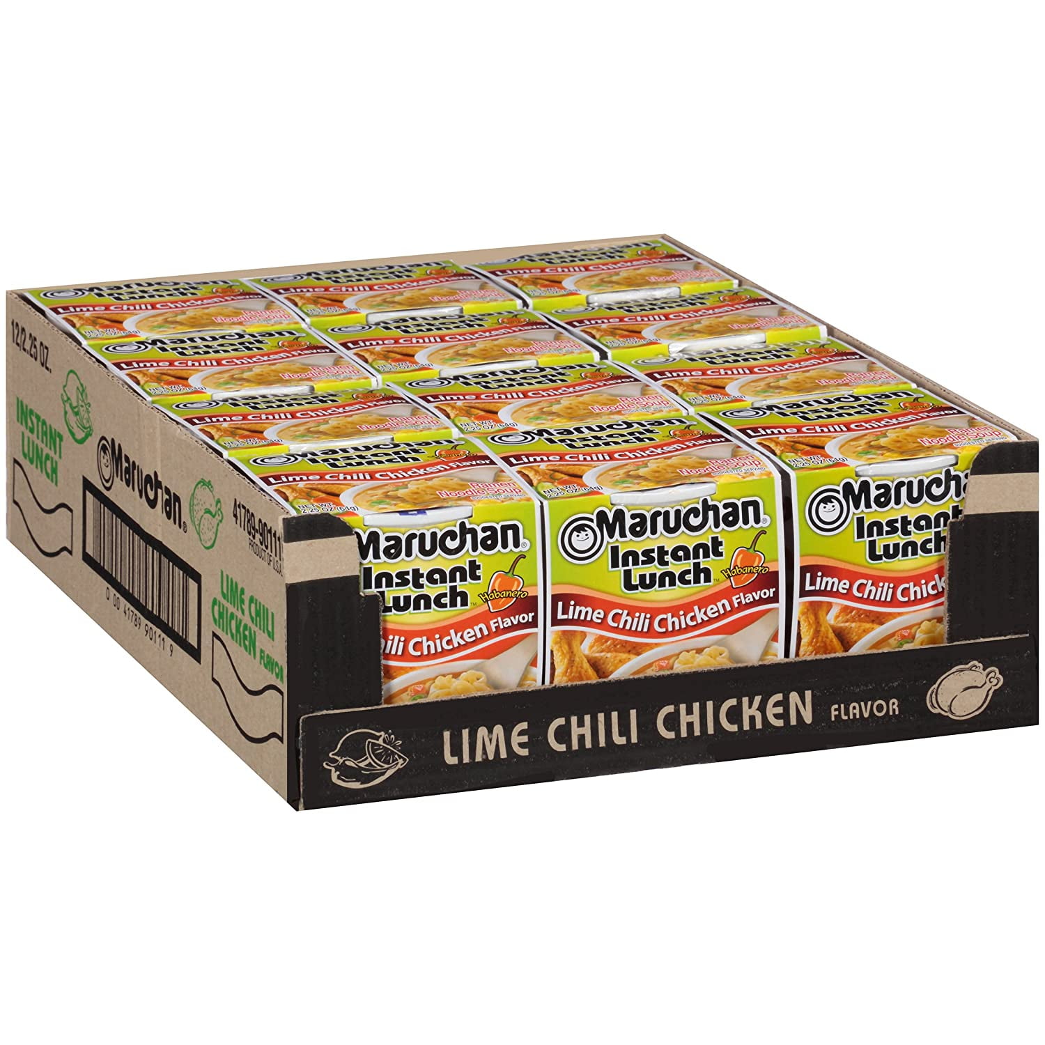 Maruchan Instant Lunch Lime Chili Chicken, 2.25 oz (Pack of 12