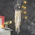 thumbnail image 5 of NWOKYZGH Boho Macrame Woven Wall Hanging, Crochet Crescent Moon Star Dreamcher with Long Tassel- Cotton Handmade Home Decor Decoration Art Craft for Bedroom Dorm Room with light string, 5 of 6