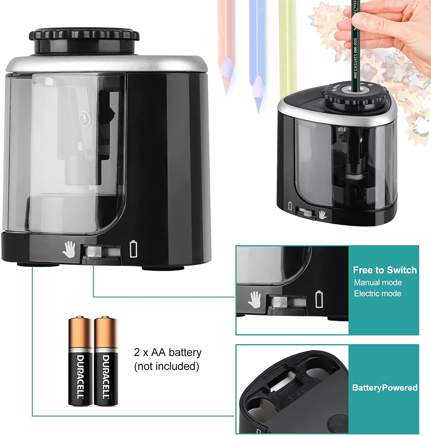 Taille-crayon électrique Avec Boîte – Aiguise Crayons épais Et Fins Automatiquement