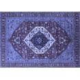 thumbnail image 1 of Ahgly Company Machine Washable Indoor Rectangle Persian Blue Traditional Area Rugs, 5' x 8', 1 of 4