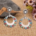 thumbnail image 1 of Xiao Hua Pendientes colgantes de estilo retro, nuevos y únicos, para mujer, estilo étnico bohemio, vintage (plateados)., 1 of 4