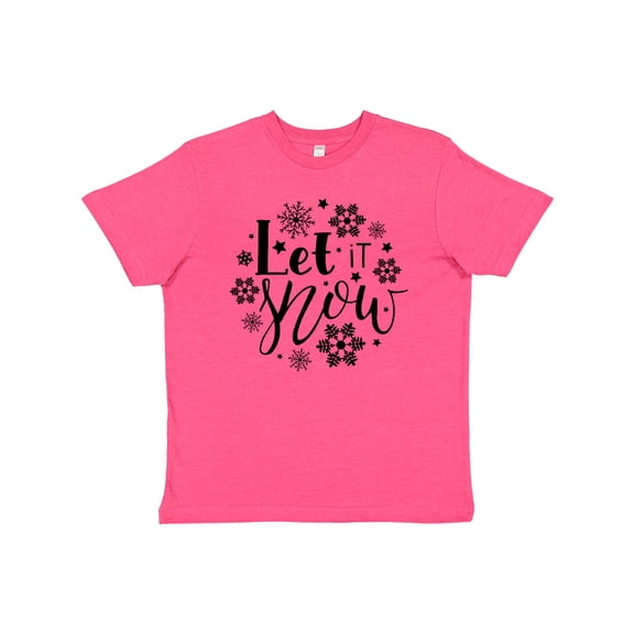 Inktastic Christmas, Let It Snow, Snowflakes, Holiday, Typography Youth T-Shirt