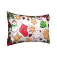thumbnail image 2 of Bingfone Christmas Gingerbread Cookies Print Satin Pillowcase for Hair - Standard Size with Zipper Silky & Soft Pillow Covers,20x30 inches, 2 of 8