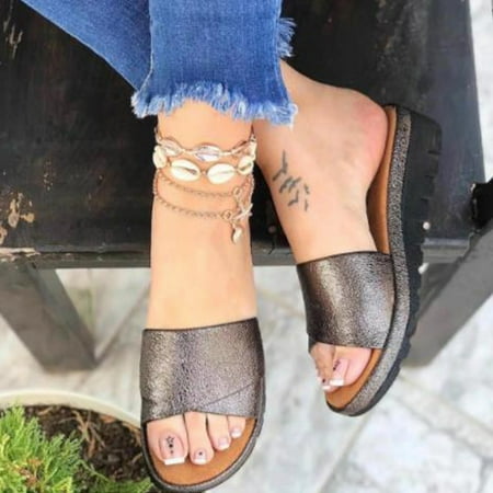 

Ovzne Memory Foam Slippers For Women House Shoes For Women Womens Fashion Wedges Shoes Open Toe Thick Bottom Roman Slippers Beach Sandals ry Slippers Women