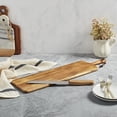 thumbnail image 3 of Tabletops Gallery 2-Piece Acacia Wood Serving Board Tray with Slicing Bread Knife Set, 3 of 7