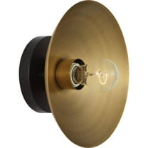 Progress Lighting Brockman 9.25 in. 1-Light Vintage Brass Matte Black Contemporary Wall Sconce