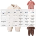 thumbnail image 2 of Mgmyaa Baby Winter Romper Warm Jumpsuit with Snap Closure Stand Collar Long Sleeve Infant Outfit for Boys Girls 3-24 Months, 2 of 8