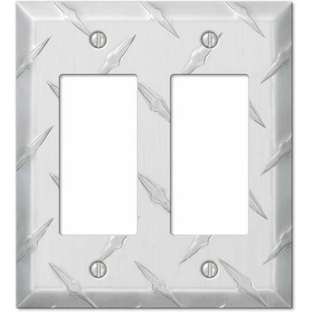 Diamond Plate Aluminum Double Rocker Wallplate (Best Way To Cut Aluminum Diamond Plate)