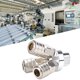 thumbnail image 2 of 3 Way Quick Connector Stainless Steel Plated Pearl Nickel Pneumatic Component G1/4in Thread, 2 of 5