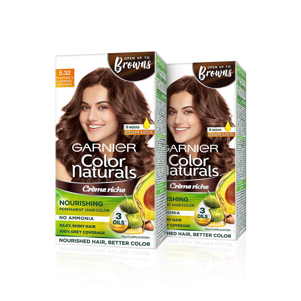 Garnier Color Naturals Crème Hair Color - Shade  Caramel Brown,  70ml+60g (Pack Of 2), Brown,  g (Pack of 2) 
