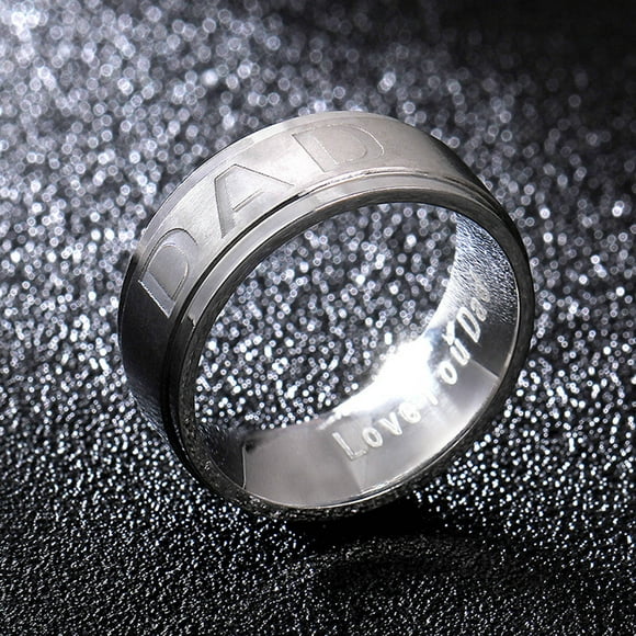 HOARBOEG Ring for Men Gift s on Father's Day Fashion Letter DAD Ring Men's Titanium Steel Ring Jewelry Ring 1pc
