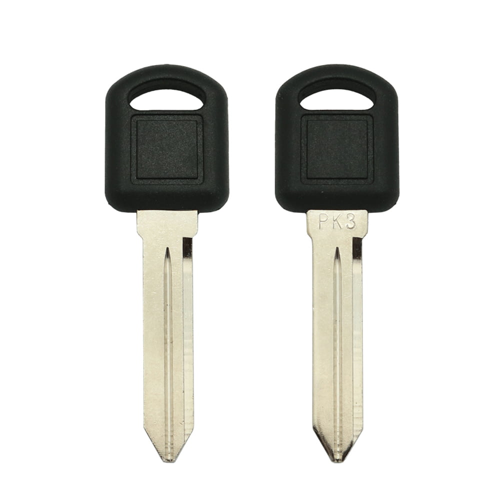 2 Pack Uncut Blank Transponder key Replacement for GM PK3 Chip B97 Small Head 