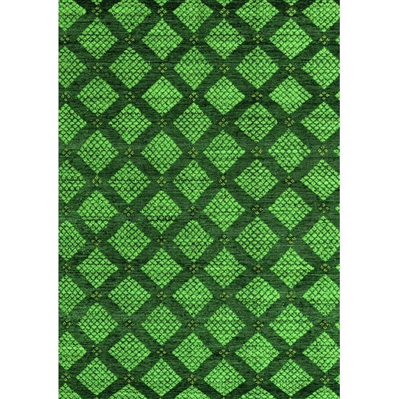 Ahgly Company Indoor Rectangle Abstract Green Modern Area Rugs, 5' x 7'