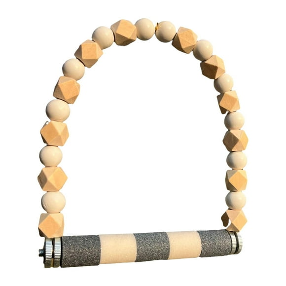Columpio de madera para pájaros, soporte para percha, accesorios para jaula de pájaros, gimnasio, jaula para pájaros para masticar, columpio, soporte Gris