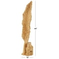 thumbnail image 3 of 9" x 46" Brown Teak Wood Live Edge Floor Leaf Sculpture with Tree Stump Base, by DecMode, 3 of 9