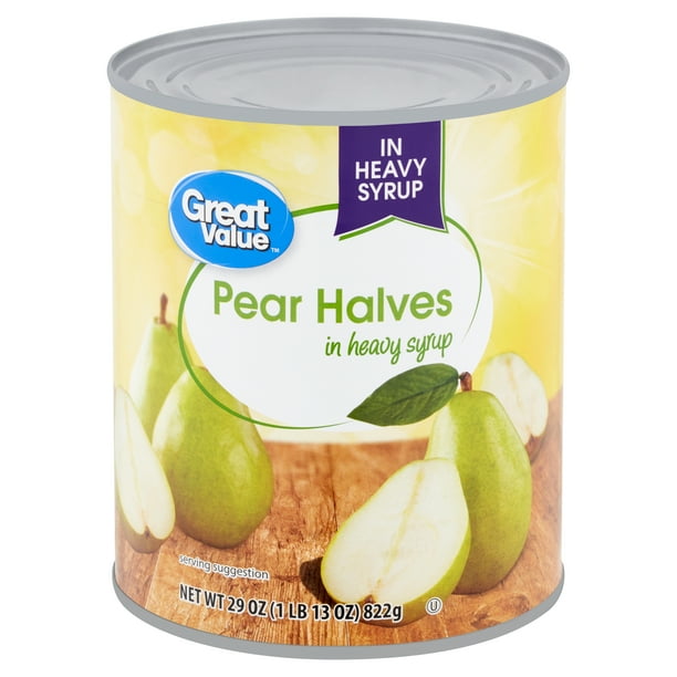 Great Value Canned Pear Halves, 29 oz