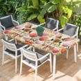 thumbnail image 2 of Easter Rabbit Table Cloths for 6 Foot Rectangle Tables, Rustic Tulips Flowers Vintage Botanical Patio Waterproof Elastic Fitted Tablecloths, Washable Rectangular Table Cover for Camping, 2 of 8