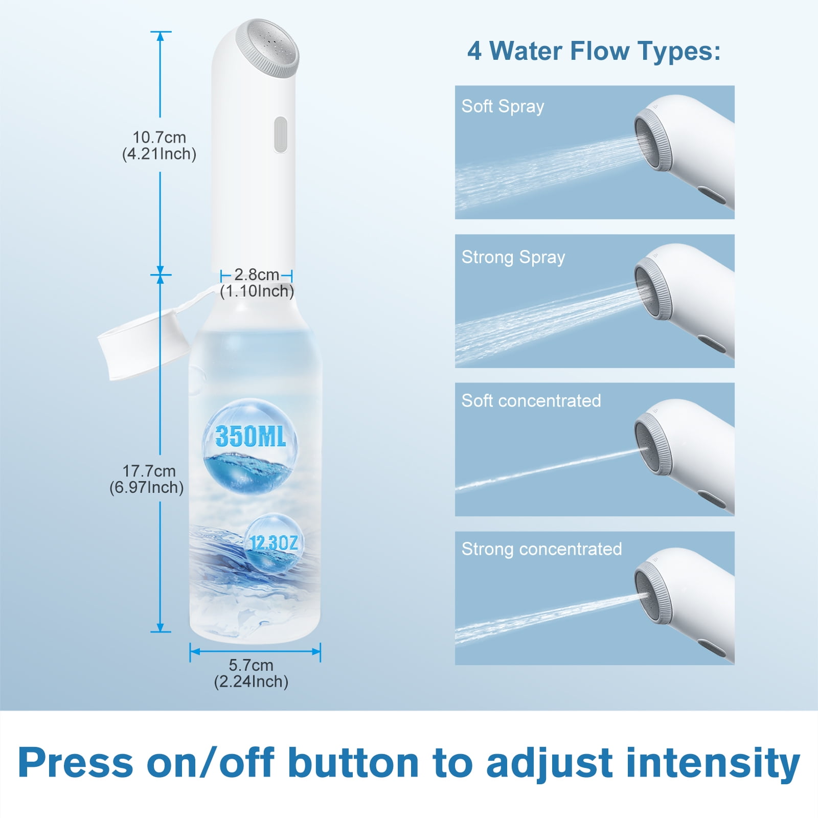 Easy Home IPX7 Portable Electric Handheld Bidet with USB-C Charging & Stainless Steel Nozzles