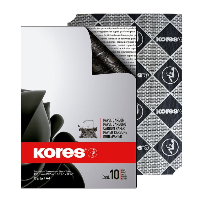 Papel Carbón Negro Kores Tamaño Oficio 100 Hojas