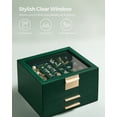 thumbnail image 4 of Joyero SONGMICS, organizador de 3 capas con tapa de cristal, color verde bosque, 4 of 9