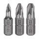 thumbnail image 1 of 3pcs PZ1/PZ2/PZ3 Broca de destornillador 1/4" Vástago hexagonal 25mm/1" Longitud Magnética Phillips Ranurada Puntas hexagonales de acero S2 Broca de destornillador de grado industrial, 1 of 7