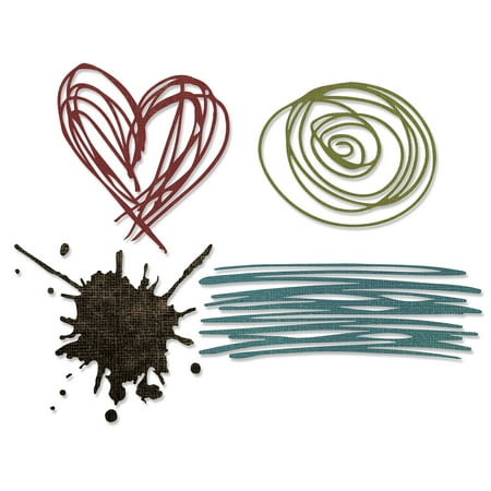 UPC: 0841182094025 | Sizzix Thinlits Dies – Scribbles & Splat by Tim Holtz