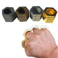 thumbnail image 4 of GoldSuitHexagon Anillo mágico retro Anillo de 4 dedos personalizado Escalada al aire libre multifuncional, 4 of 5