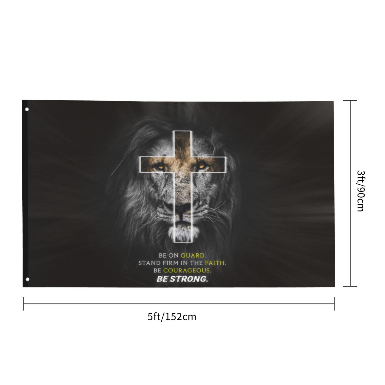 VIVACITE Christian Flag 3x5 Garden Decor Outdoor Patio Decor Front Porch Decorations Outdoor Art Prayer Flags Outdoor Yard Decor Religious Faith Christian Gifts with Bible Verse 1 CORINTHIANS 16:13