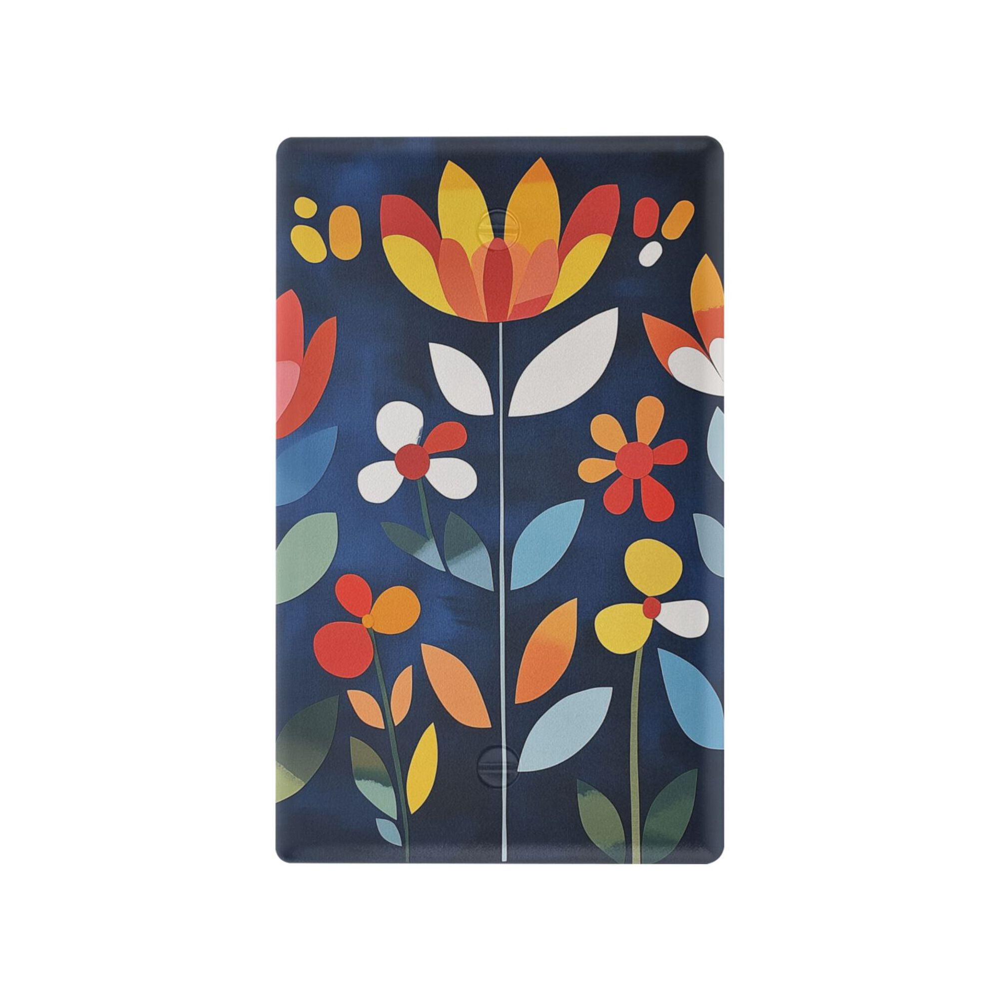 Yayeee Blank Wall Plate Cover 1-Gang 4.5"x2.7" Home Unused Decorative Outlet, Art Flowers