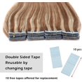thumbnail image 2 of AmPm Tape In Hair Extensions Human Hair 20pcs 16 Inch 50g /Dark Blonde/ Ombre 100% Remy Human Hair Balayage Rooted Hair Invisible Seamless Skin Weft Double Side Tape for Women, 2 of 7