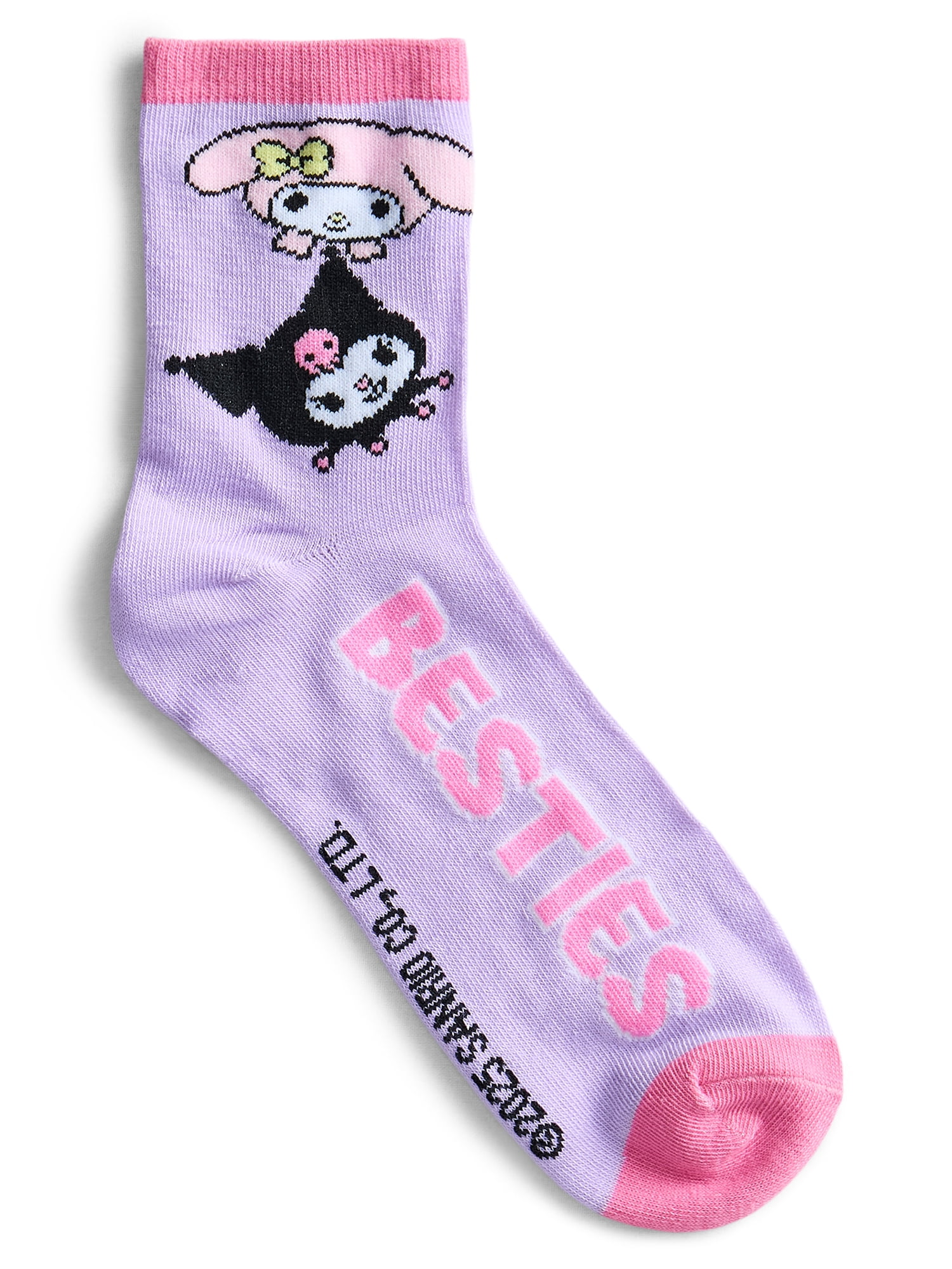 My Melody and Kuromi Womens' Crew Socks, 10-Pack, Sizes 4-10