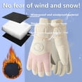 thumbnail image 4 of CUZIBR Womens Gloves Ski Snowboarding Windproof Screen Gloves Thick Fuzzy Warm Lined Waterproof Comfy Dailywear Outdoor Cold Weather For Unisex, 4 of 5