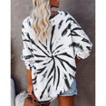 thumbnail image 4 of Sudadera para mujer con hombros descubiertos, teñido anudado, cuello redondo ancho, blusa de manga larga suave y cómoda, negro M, 4 of 6