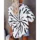 thumbnail image 4 of Sudadera para mujer con hombros descubiertos, teñido anudado, cuello redondo ancho, blusa de manga larga suave y cómoda, negro M, 4 of 6